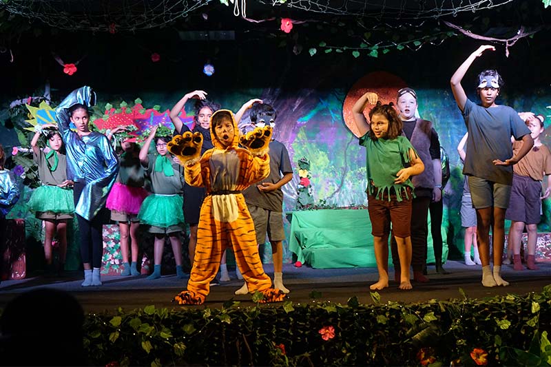 Primary CCA students performing 'The Jungle Book' Musical 